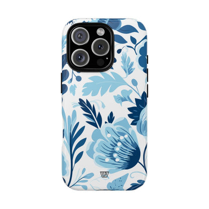 BLUE WHITE FLOWERS | Tough Phone Case