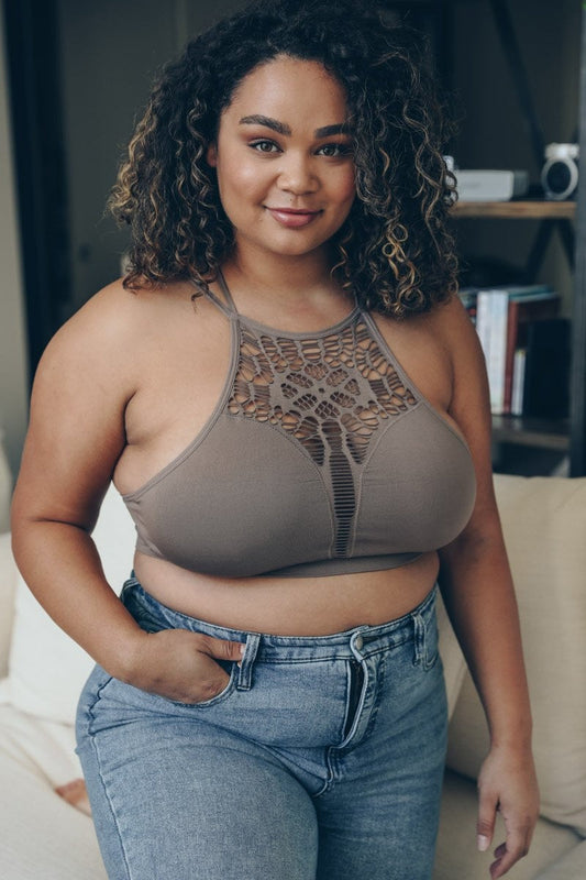 Plus Cutout Seamless Bralette-Soul Flow Apparel