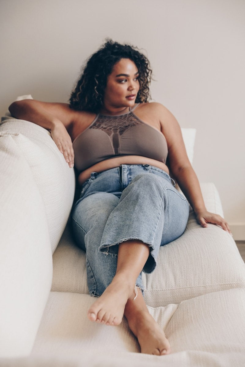 Plus Cutout Seamless Bralette-Soul Flow Apparel