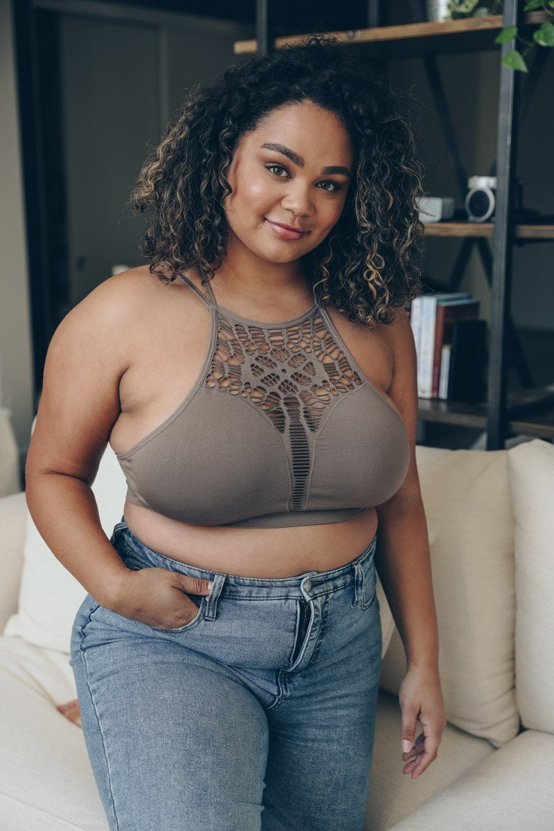 Plus Cutout Seamless Bralette-Soul Flow Apparel