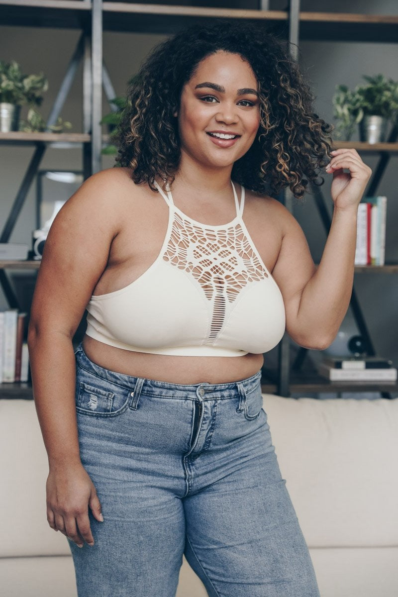 Plus Cutout Seamless Bralette-Soul Flow Apparel