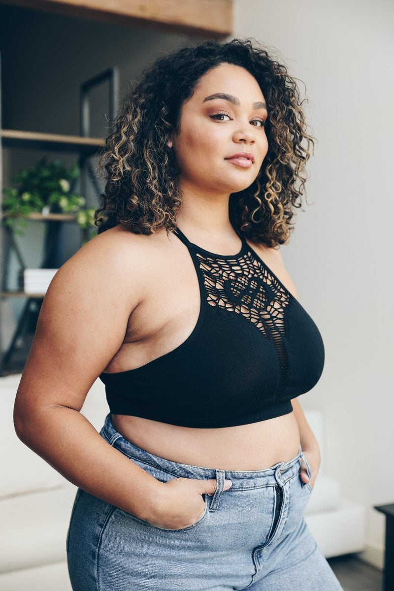 Plus Cutout Seamless Bralette-Soul Flow Apparel