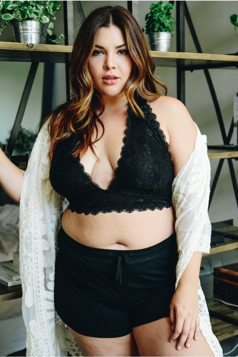 Plus Halter Top Bralette-Soul Flow Apparel