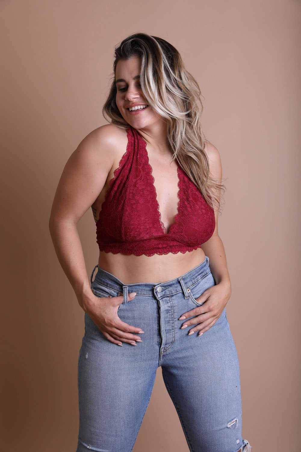 Plus Halter Top Bralette-Soul Flow Apparel