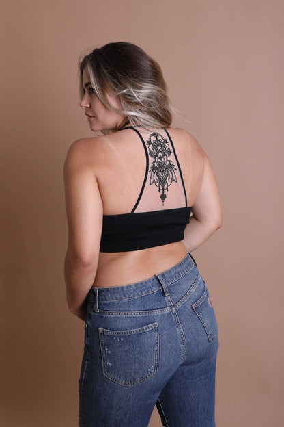 Plus Size Tattoo Back Bralette from Leto Collection with elegant design and comfortable fit