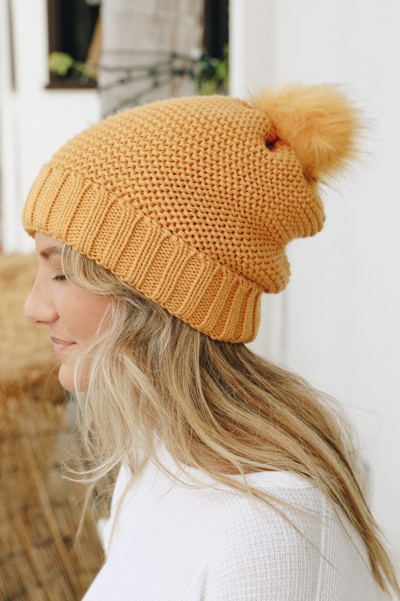Soul Flow Apparel | Boho Pom Beanie with Faux Sherpa Lining