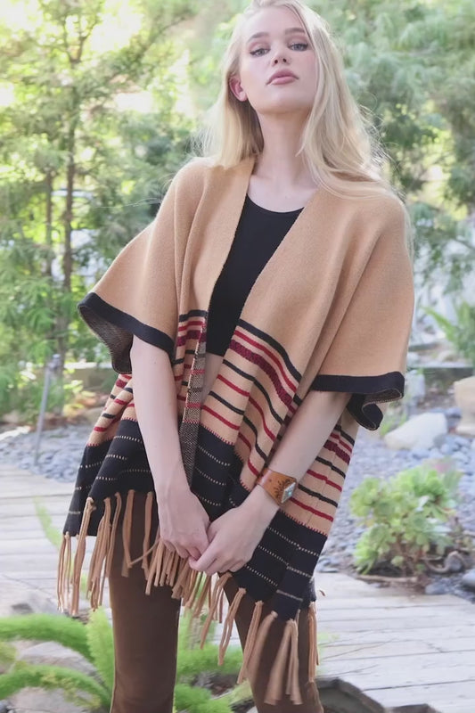 Western Luxe Fringed Ruana