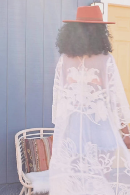 See-Through Lace Kimono