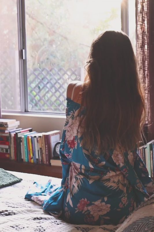 Floral Butterfly Sleeve Kimono