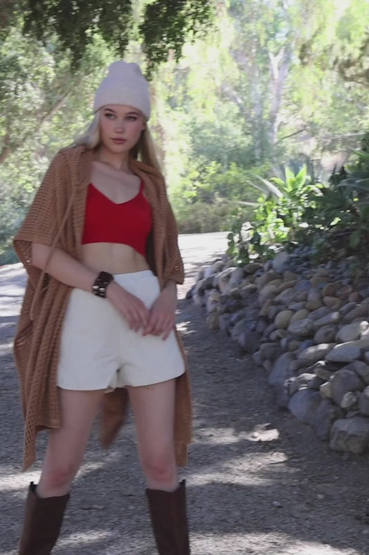 Cozy Soft Waffle Hooded Ruana