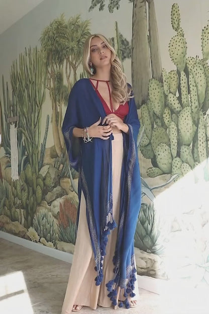 Longline Tassel Border Kimono – Chic & Breezy