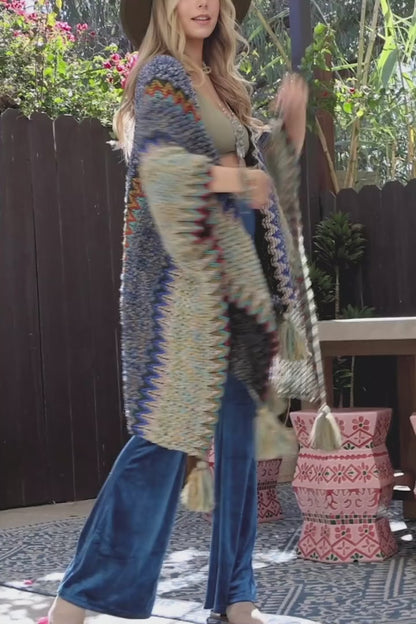 Cuddle Season Crochet Patterned Ruana