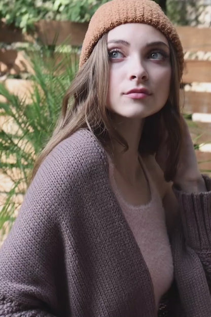 Cuddly Bat Sleeve Knit Cardigan
