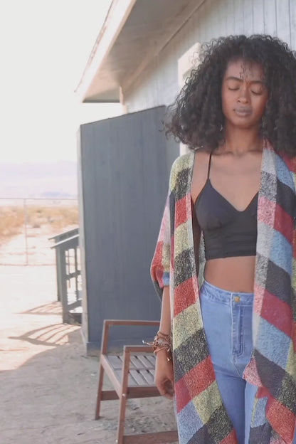 Multi-color Buffalo Checkered Kimono