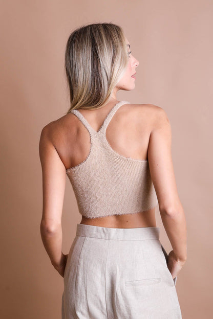 Leto Collection cozy racerback brami in soft fabric, designed for comfort and style, shown from the back
