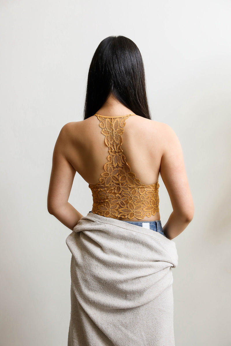 Racerback Flower Lace Bralette Padded-Soul Flow Apparel