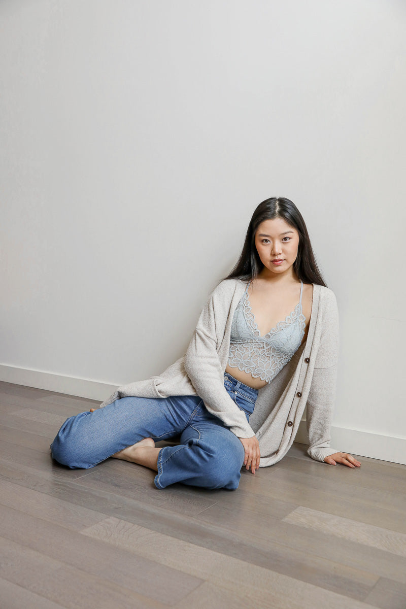 Racerback Flower Lace Bralette Padded-Soul Flow Apparel