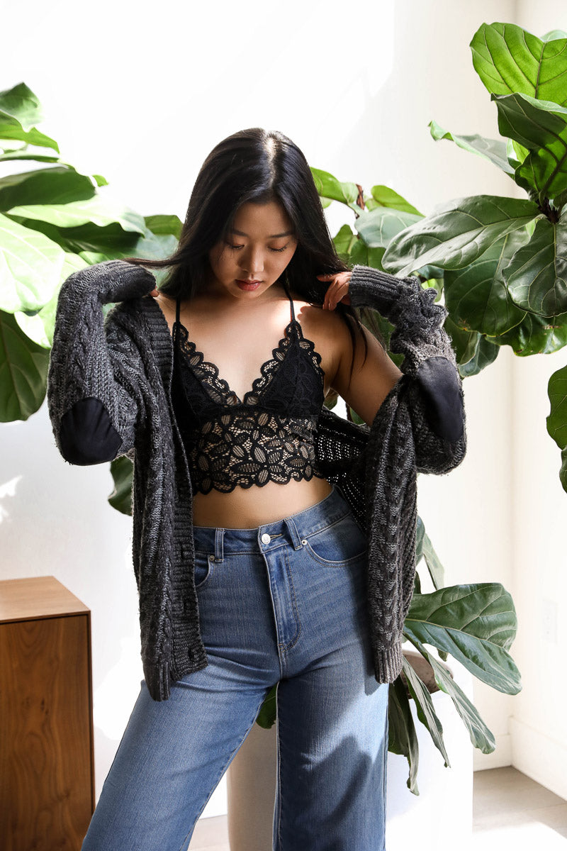 Racerback Flower Lace Bralette Padded-Soul Flow Apparel
