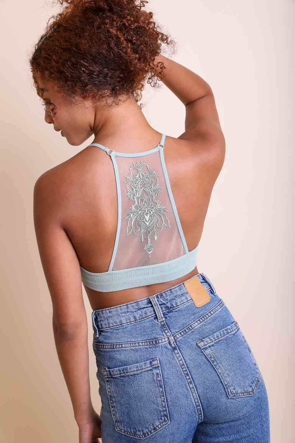 Tattoo Back Bralette – Seamless Design with Mesh Detail-Soul Flow Apparel