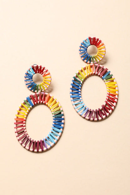 Raffia Hoop Statement Earrings-Soul Flow Apparel