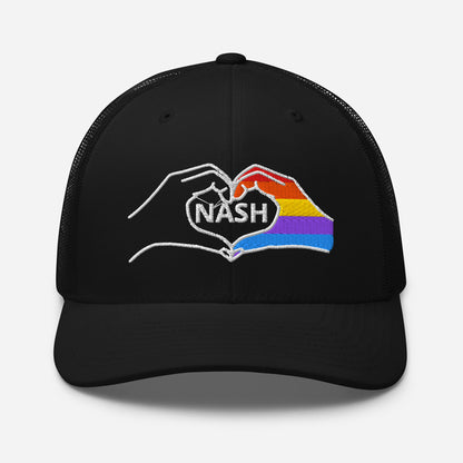 NASH Pride Embroidered Trucker Cap, Nashville Pride Hat-Soul Flow Apparel