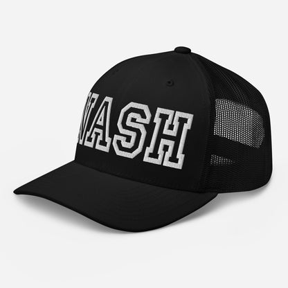 NASH Embroidered Trucker Cap, Hollow Font-Soul Flow Apparel