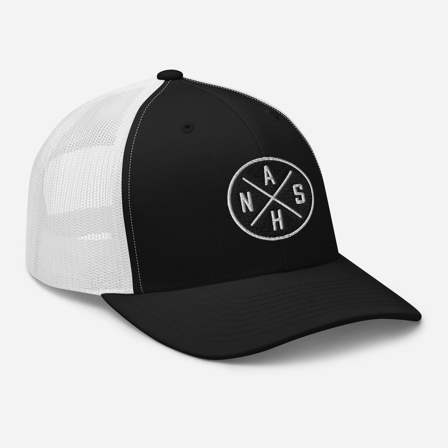 Circled NASH Embroidered Trucker Cap-Soul Flow Apparel