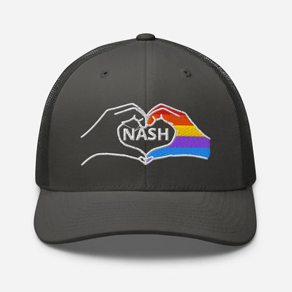 NASH Pride Embroidered Trucker Cap, Nashville Pride Hat-Soul Flow Apparel