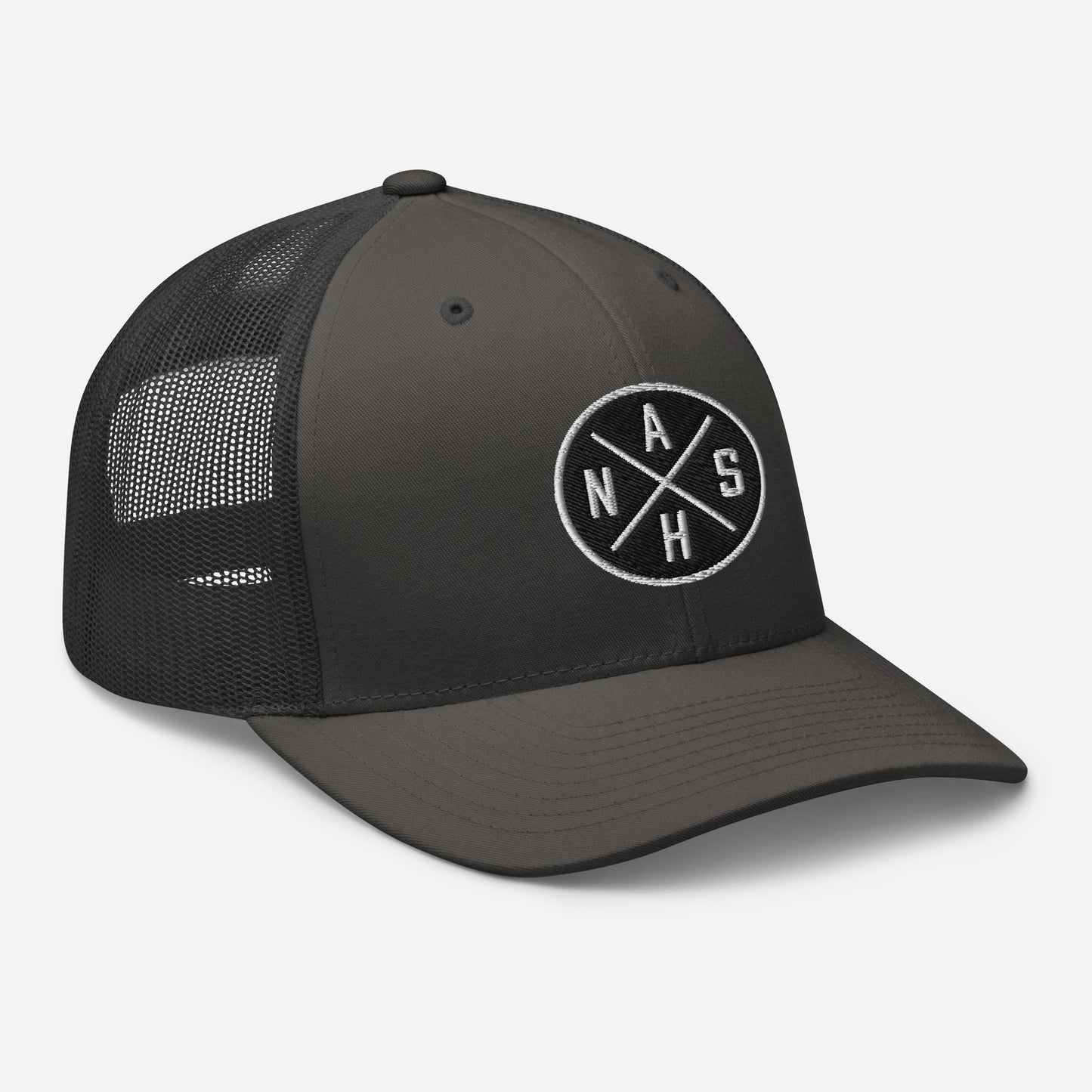 Circled NASH Embroidered Trucker Cap-Soul Flow Apparel