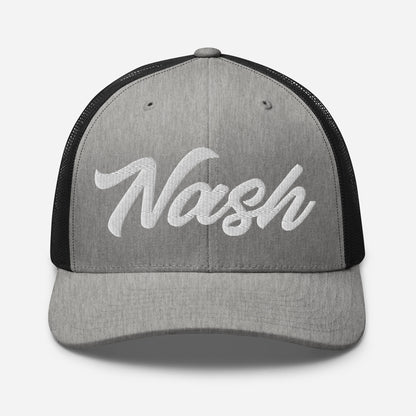 Nash Embroidered Trucker Hat, Flow Font-Soul Flow Apparel
