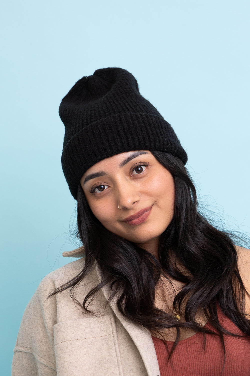 Rib Knit Cuffed Beanie-Soul Flow Apparel