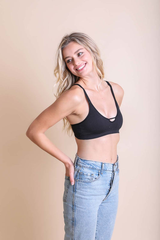 Ribbed Keyhole Bralette-Soul Flow Apparel