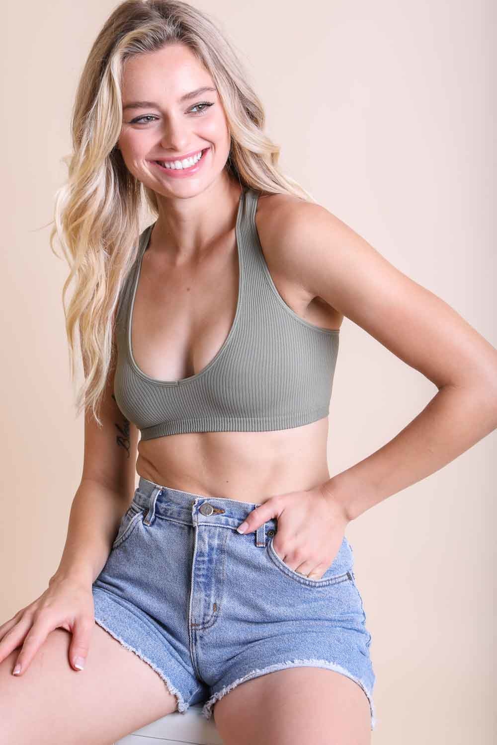 Ribbed Racerback Bralette-Soul Flow Apparel