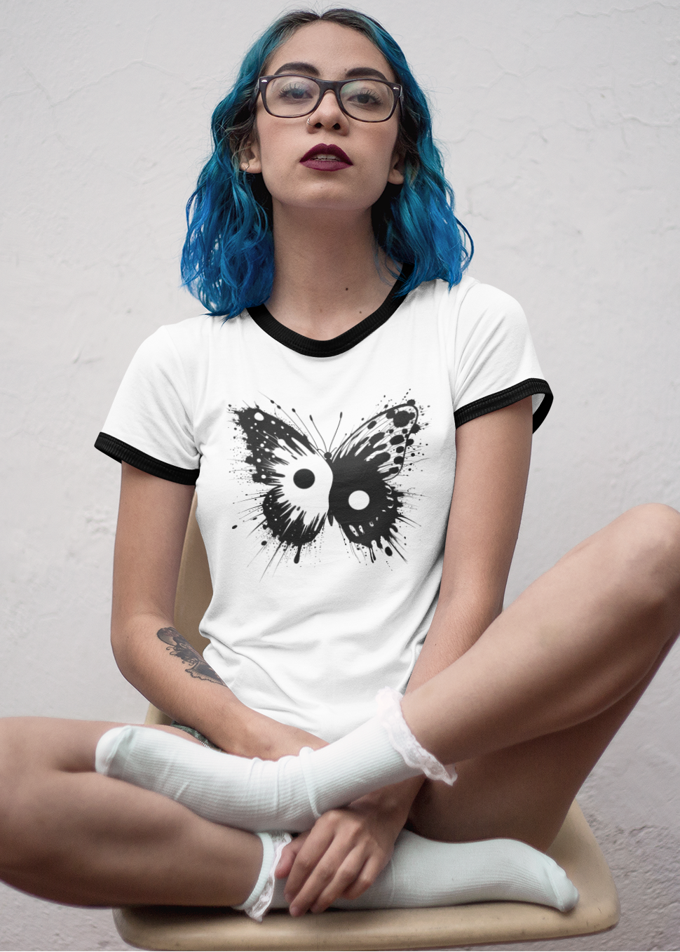 Ying and Yang ringer t-shirt