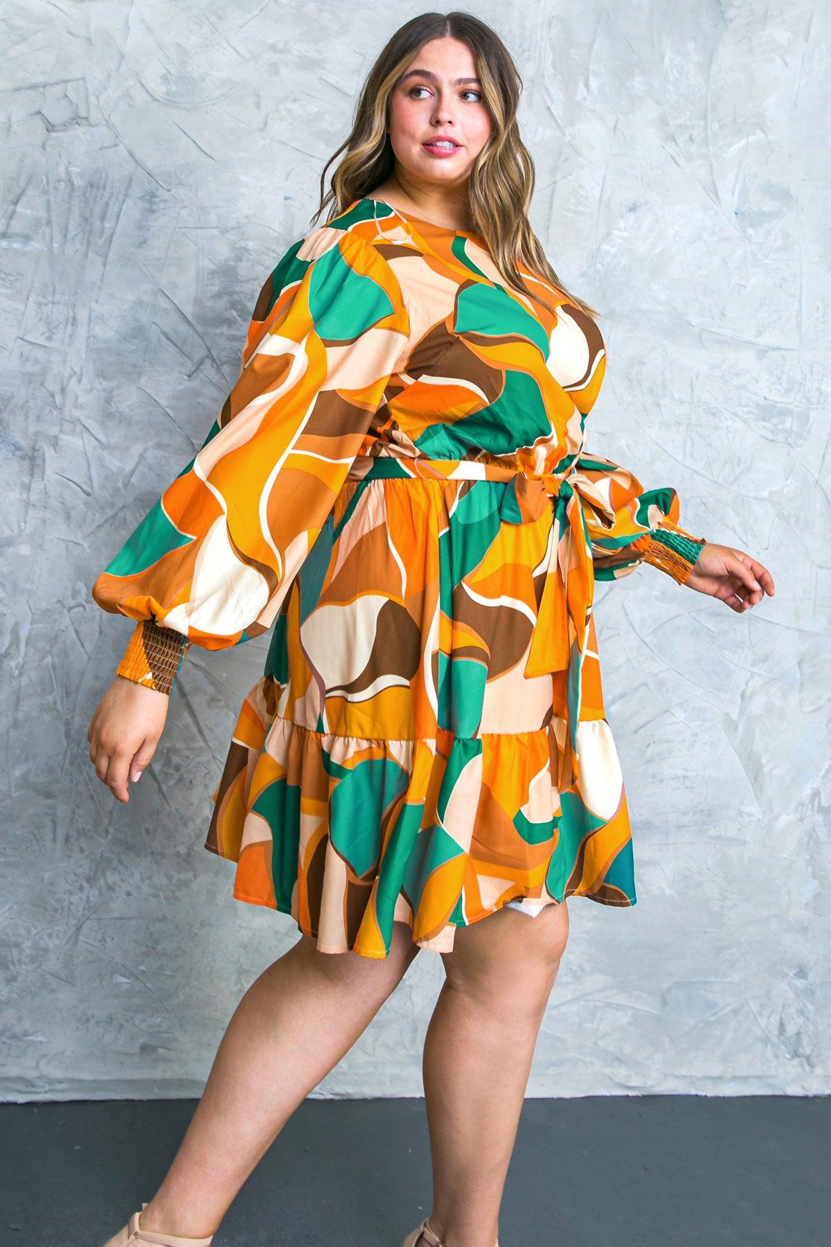 Feel Happiness Woven Mini Dress With Ruffle Hem And Sash Belt