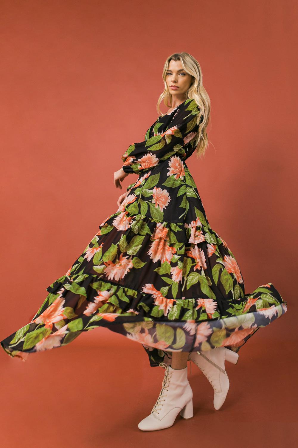 Bein With The Basics Woven Maxi Cover Up Empire Waist Tie Peasant Sleeves