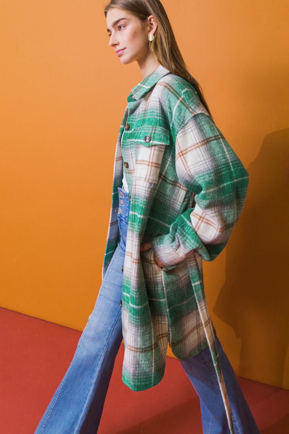 Sweet Evenings Woven Midi Jacket With Button Down Closure And Self Belt