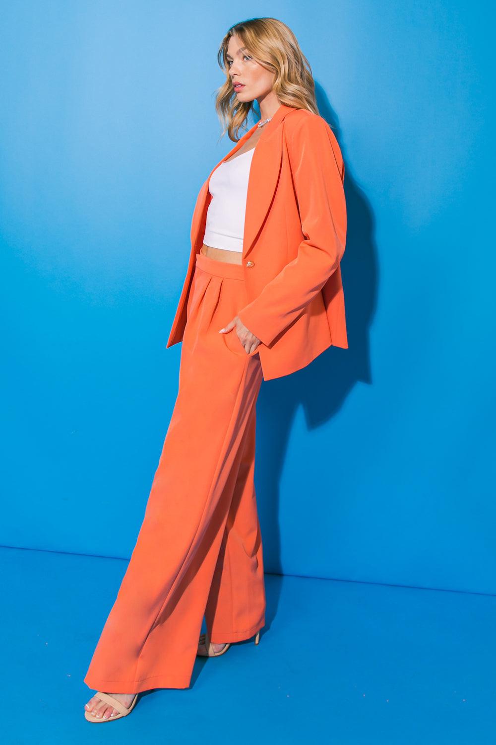 Good Vibes Woven Pants With Wide Leg Front Button Fly Side Pockets
