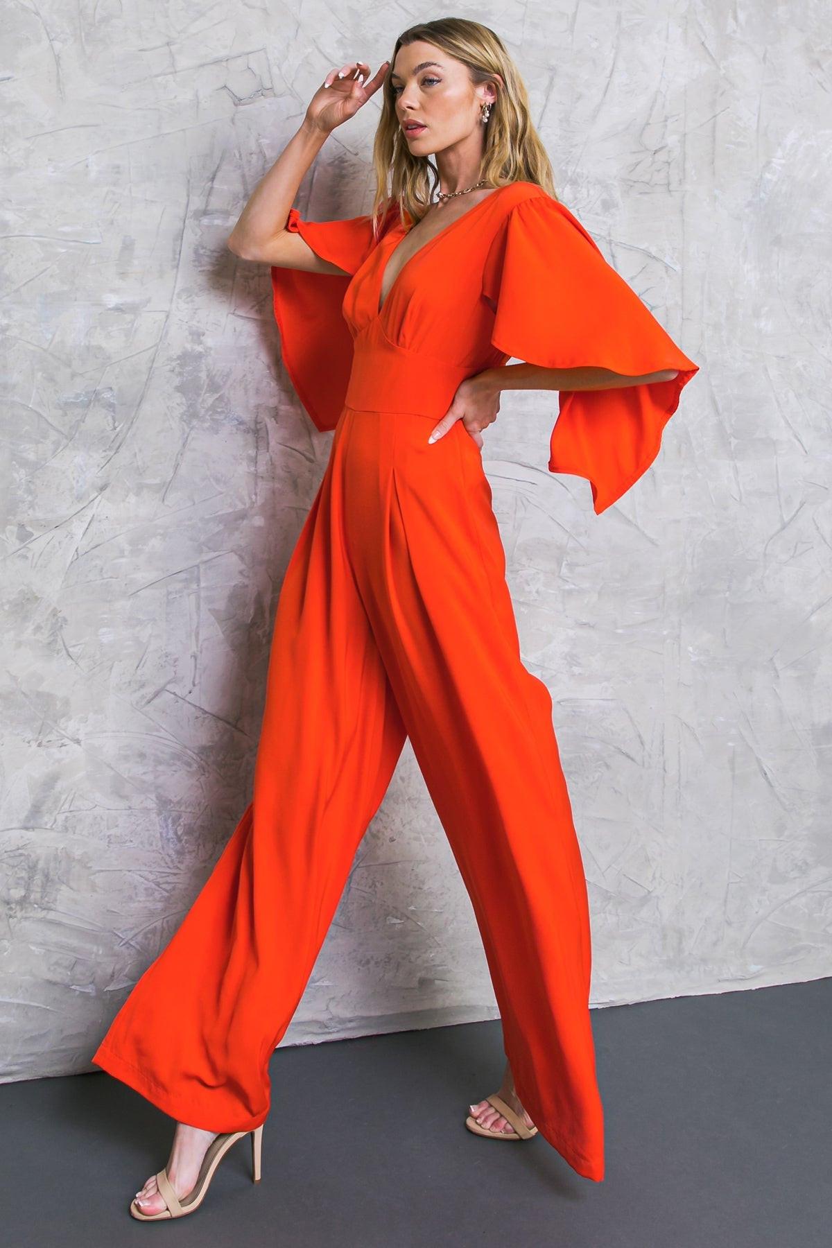 Raised On Promises Stars Woven Jumpsuit With V Neckline