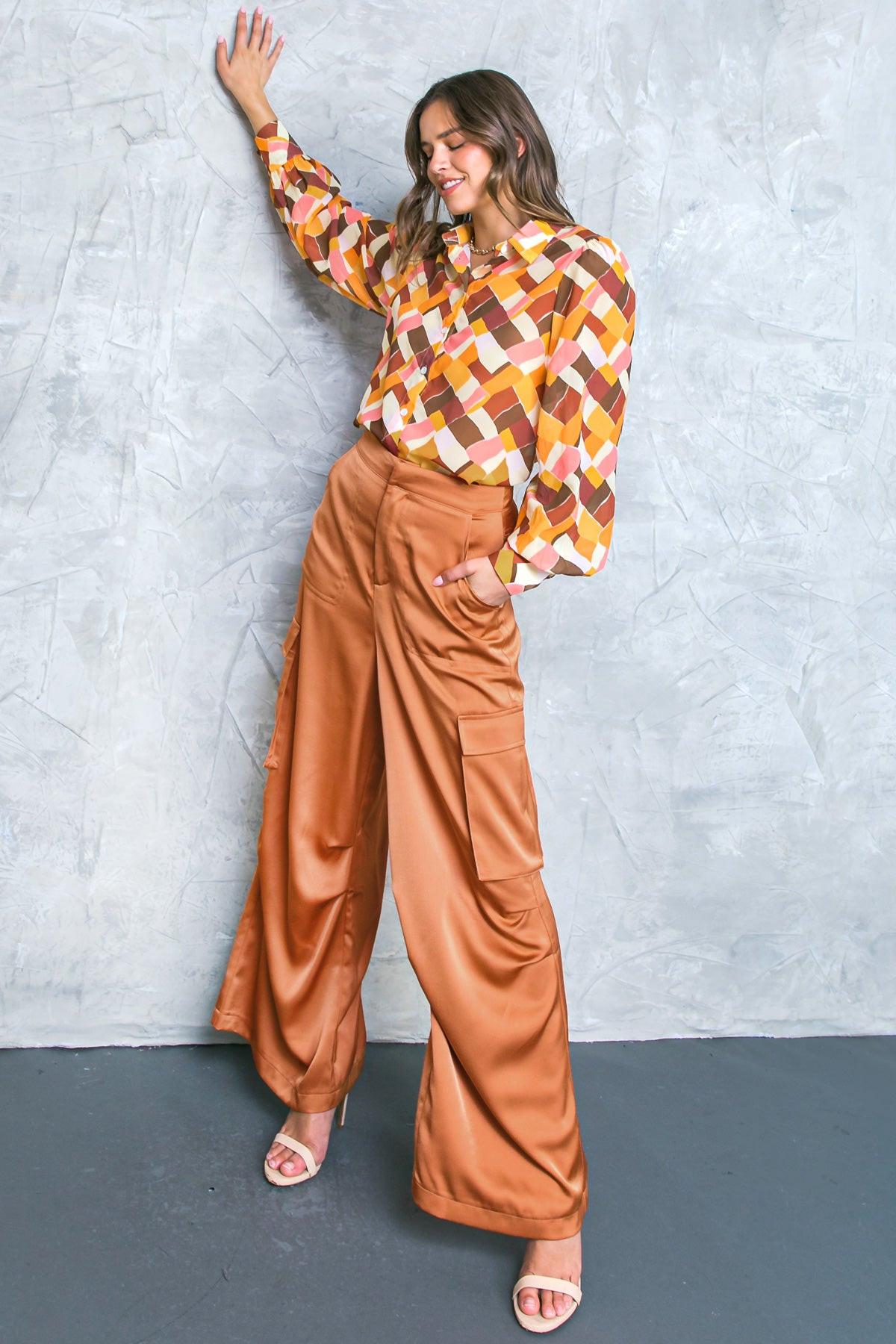 Graceful Movements Wide Leg Pants With Pockets For Everyday Wear