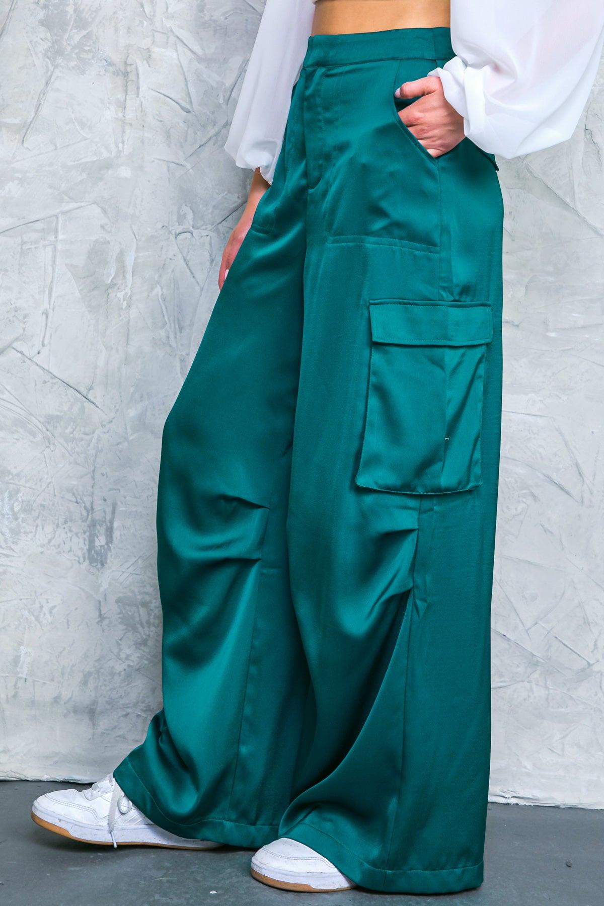 Graceful Movements Wide Leg Pants With Pockets For Everyday Wear