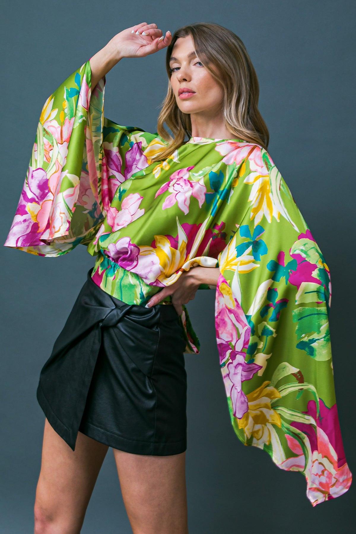 Extravagant Presence Woven Top With Round Neckline And Slit Back