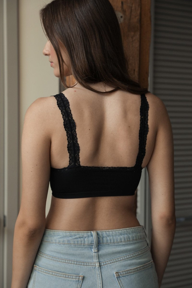 Seamless Lace Strap Bralette-Soul Flow Apparel
