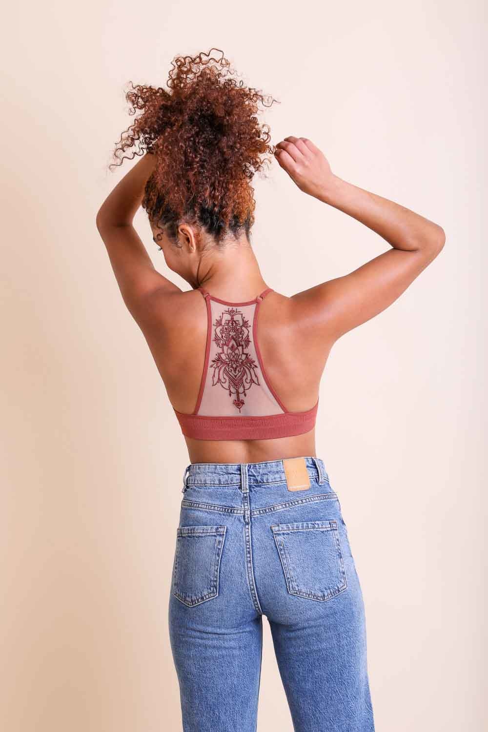 Tattoo Back Bralette – Seamless Design with Mesh Detail-Soul Flow Apparel