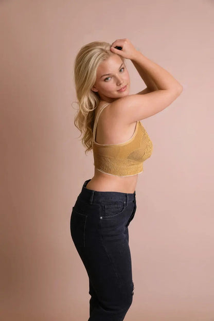 Seamless Padded Textured Brami Plus Size