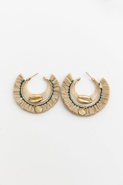 Seashell Raffia Earrings-Soul Flow Apparel