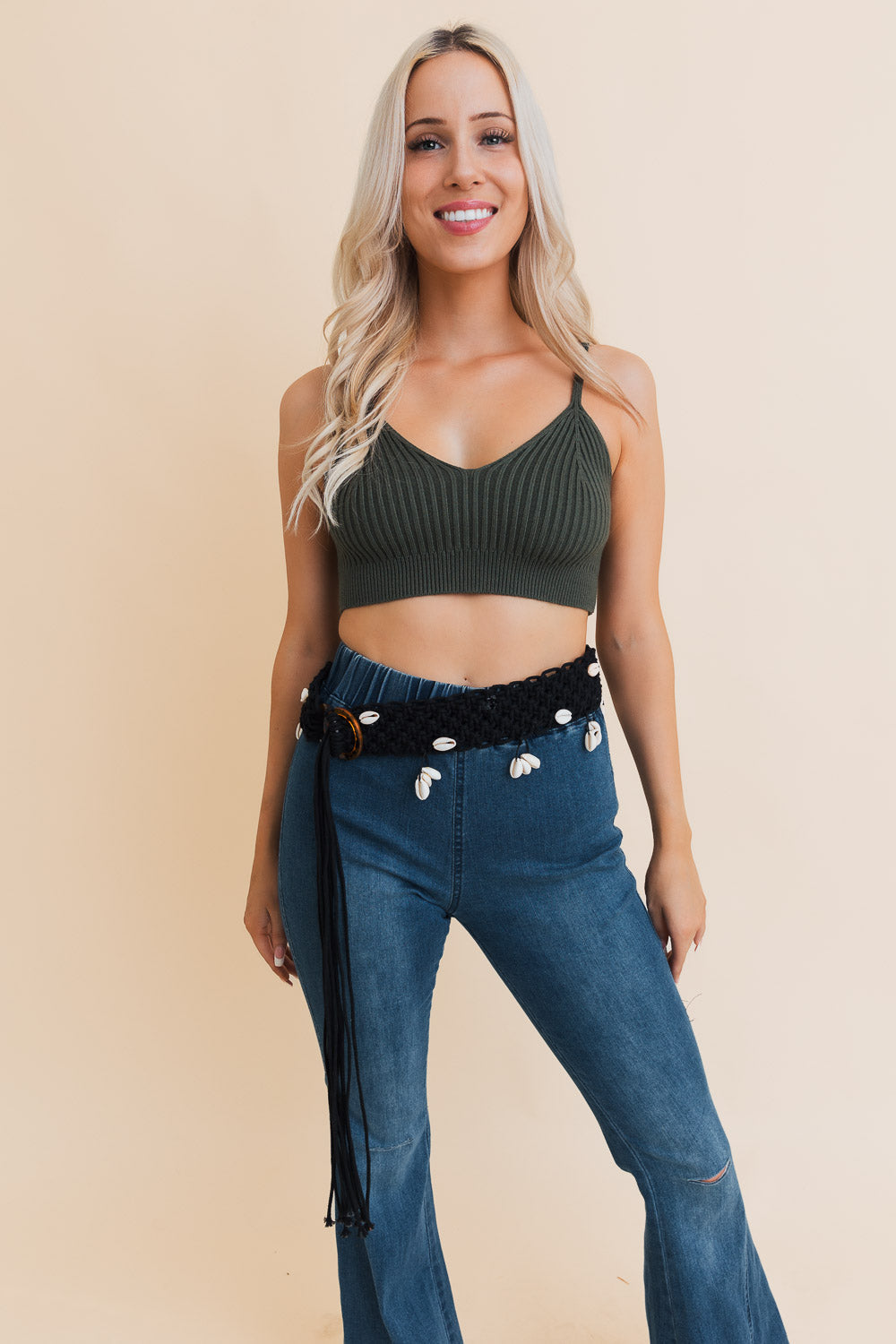 Seashell Serenade Braided Tie-Up Belt-Soul Flow Apparel