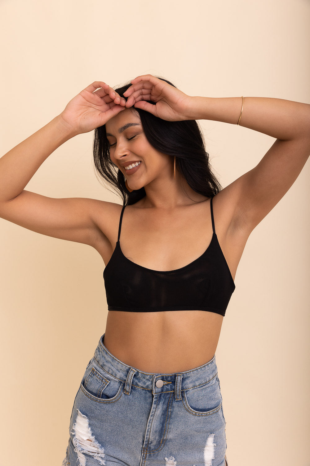 Sheer Mesh Basic Bralette-Soul Flow Apparel