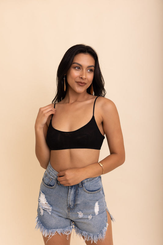 Sheer Mesh Basic Bralette-Soul Flow Apparel