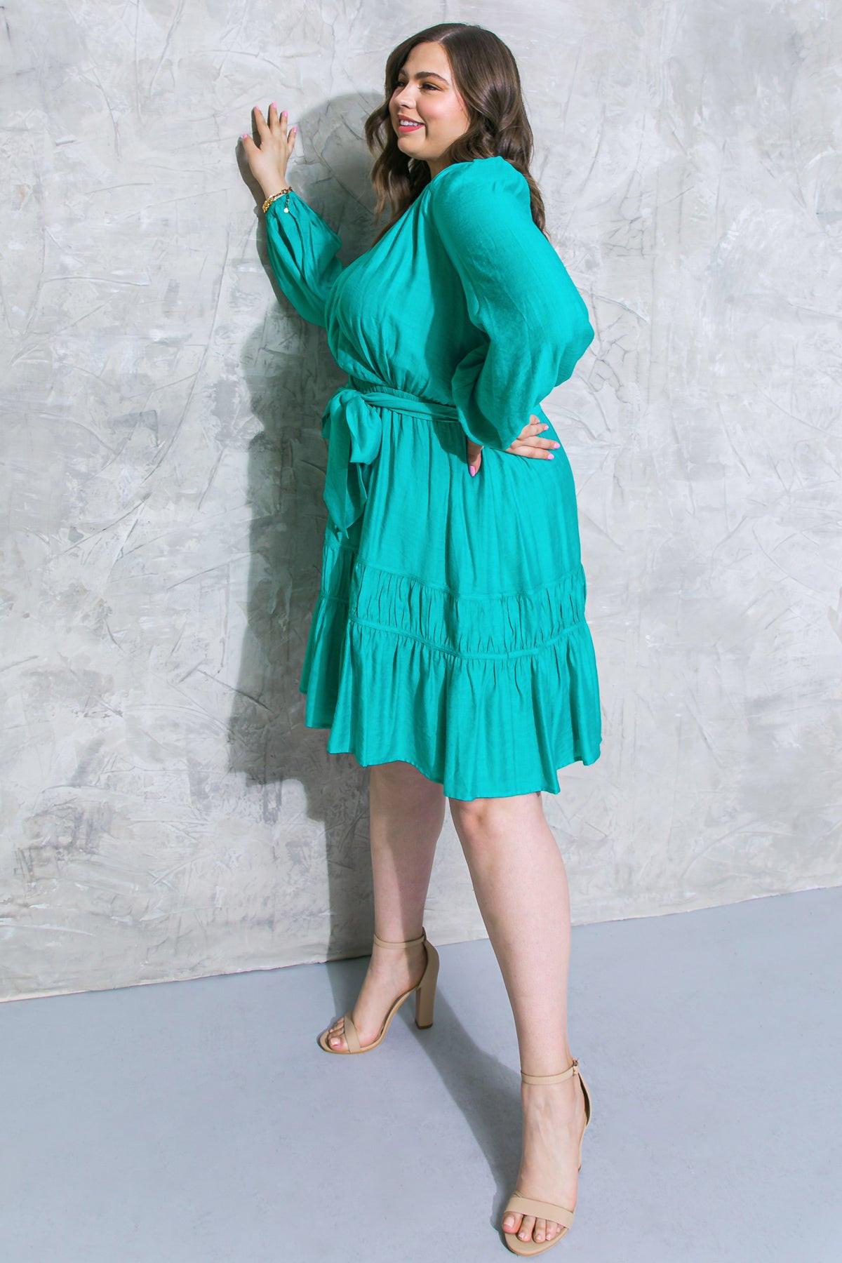 Catch The Wind Woven Mini Dress With V Neck Peasant Sleeves And Back Zipper
